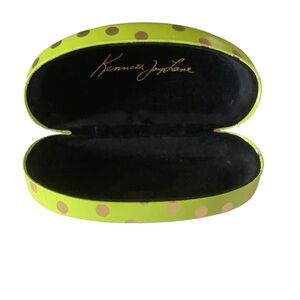 Kenneth Jane Lane eyeglasses sunglasses hard case lime green gold polka dot